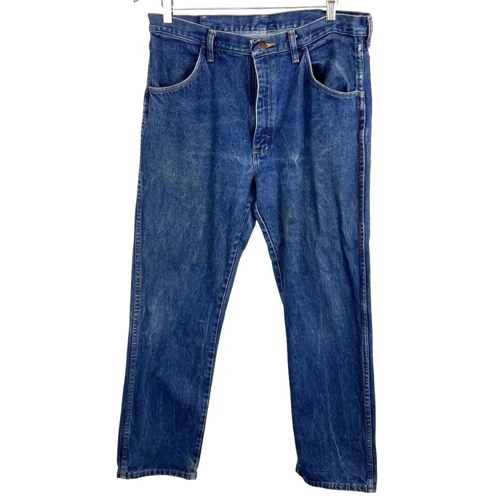 Mens Rustler 36x30 Blue Denim Jeans 100% Cotton Relaxed Fit